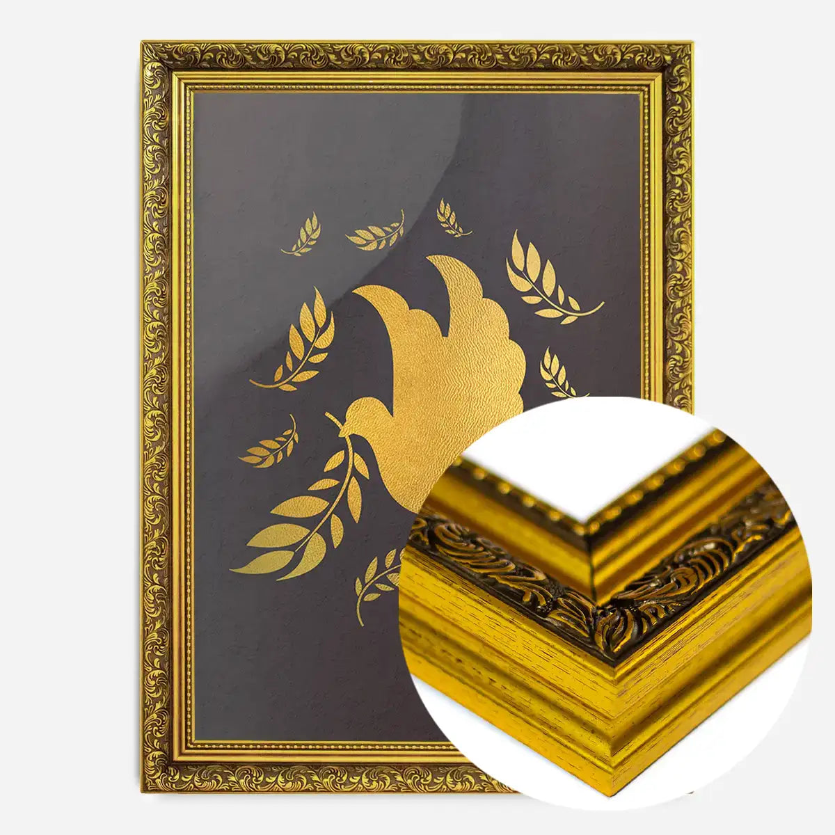 Gold Peace Dove Christmas Print