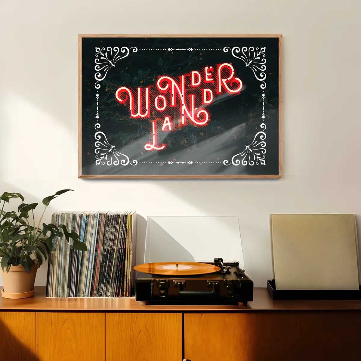 Wonderland Neon Christmas Print