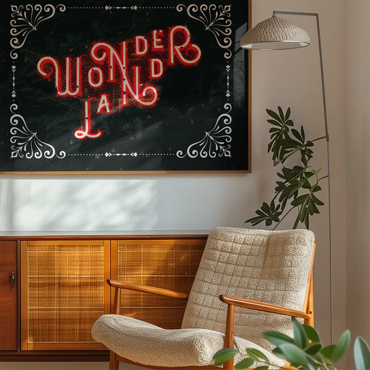 Wonderland Neon Christmas Print
