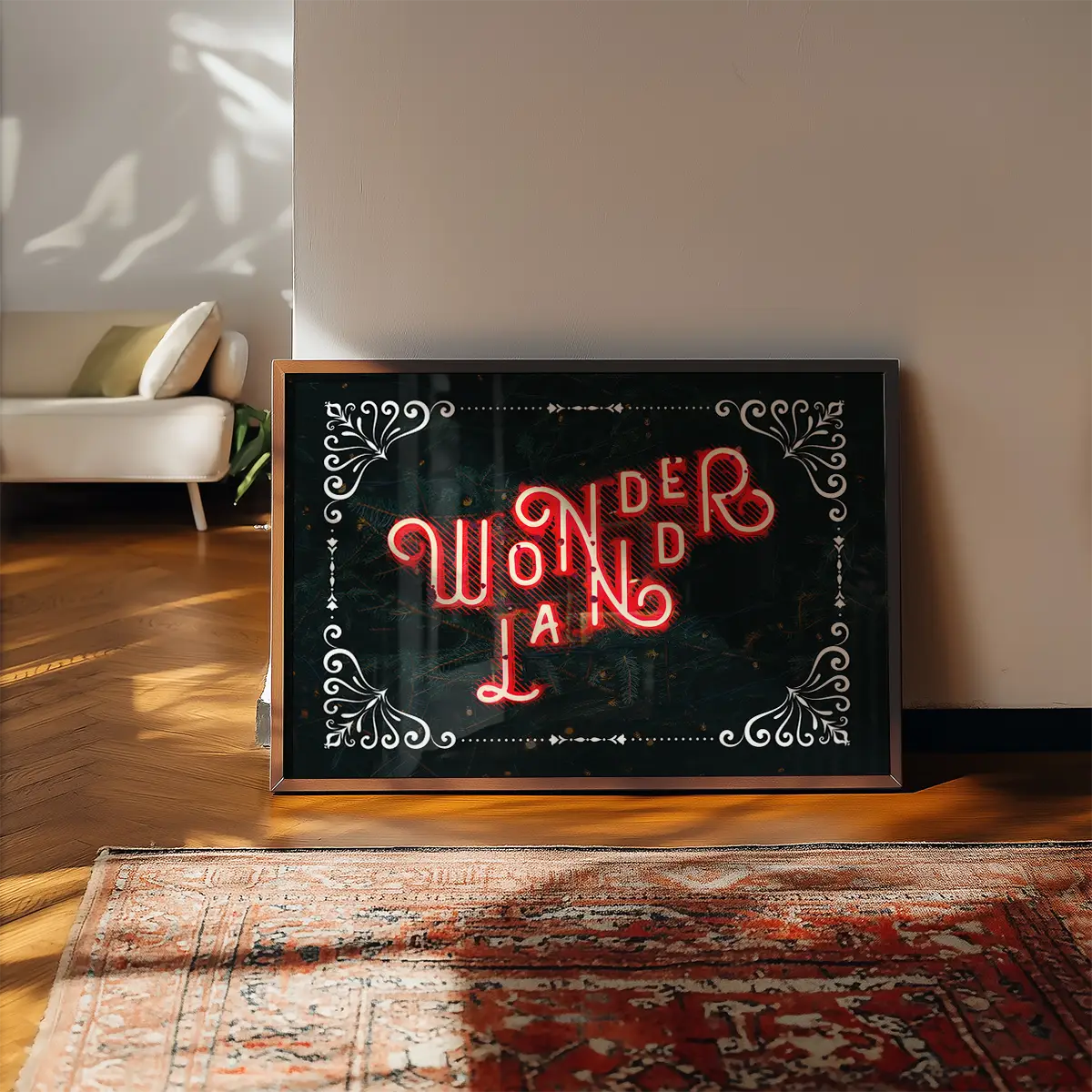Wonderland Neon Christmas Print