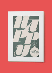 Happy Typography A6 Christmas Greetings Card