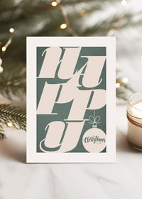 Happy Typography A6 Christmas Greetings Card