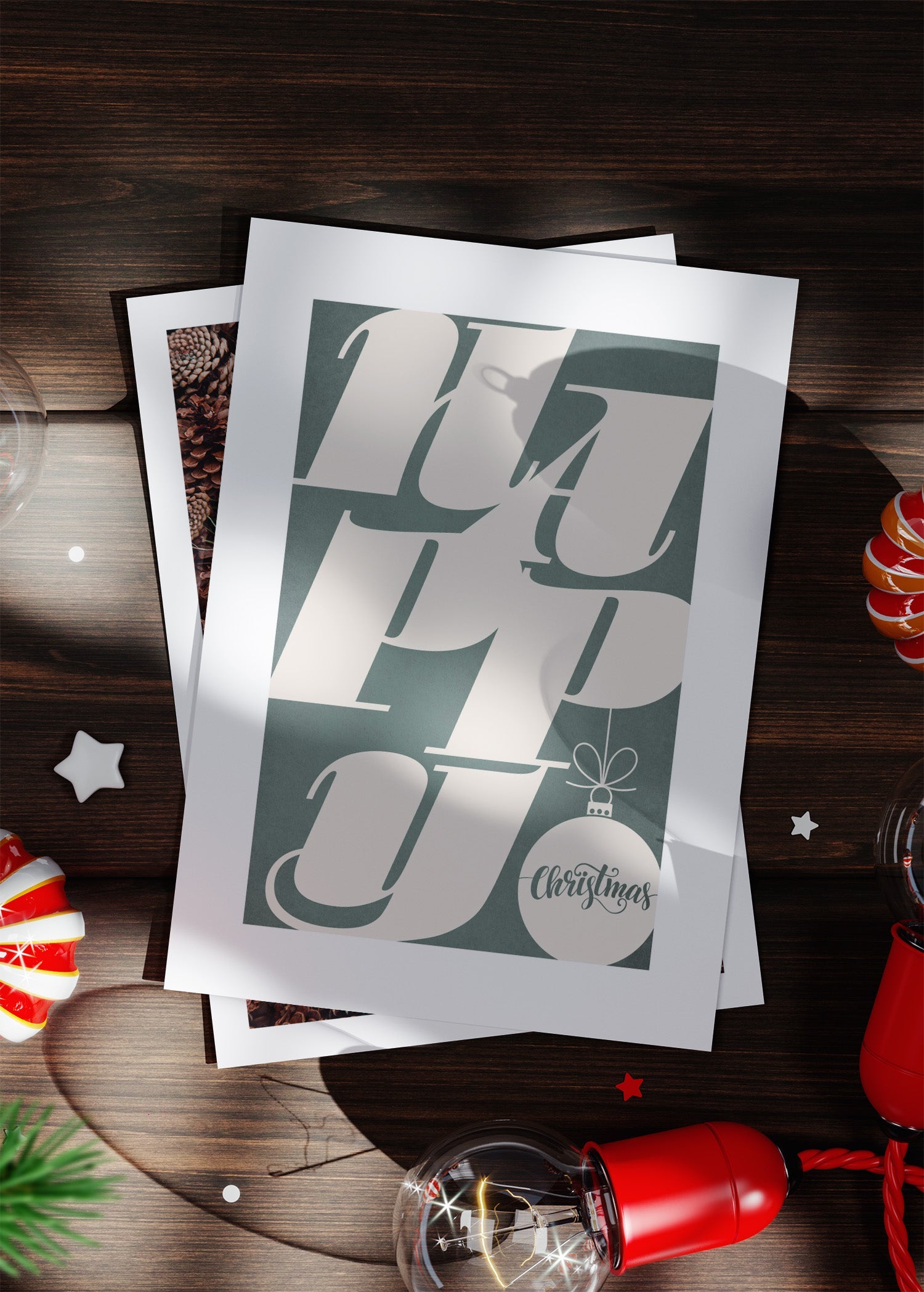 Happy Typography A6 Christmas Greetings Card