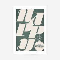 Happy Typography Christmas Print