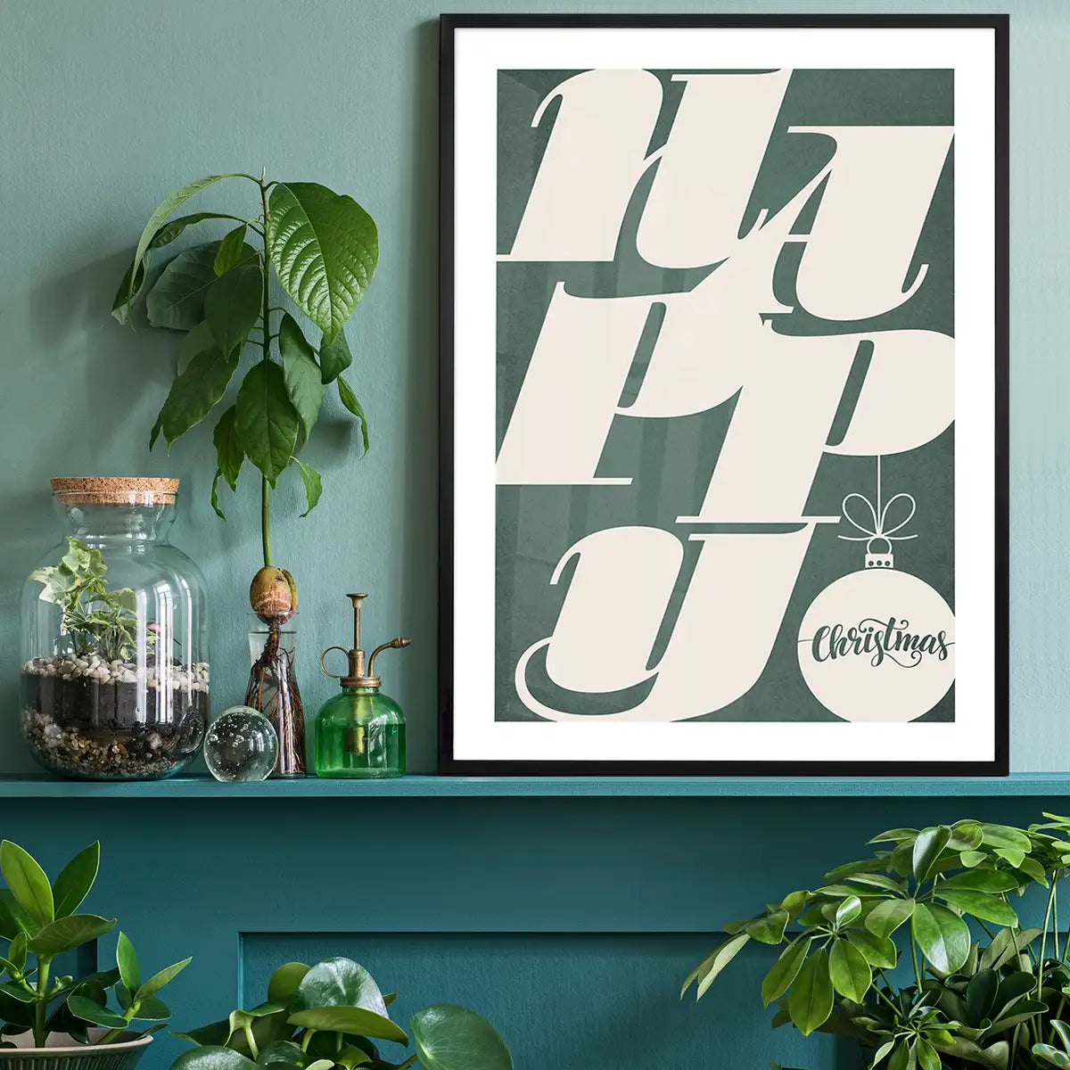 Happy Typography Christmas Print