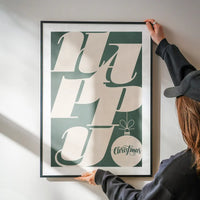 Happy Typography Christmas Print