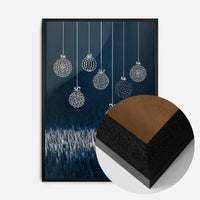 Navy Illustrated Baubles Christmas Print