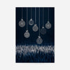 Navy Illustrated Baubles Christmas Print