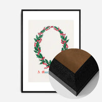 Vintage Antique Wreath Christmas Print