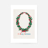 Vintage Antique Wreath Christmas Print