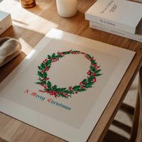 Vintage Antique Wreath Christmas Print