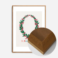 Vintage Antique Wreath Christmas Print