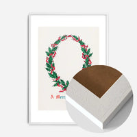 Vintage Antique Wreath Christmas Print