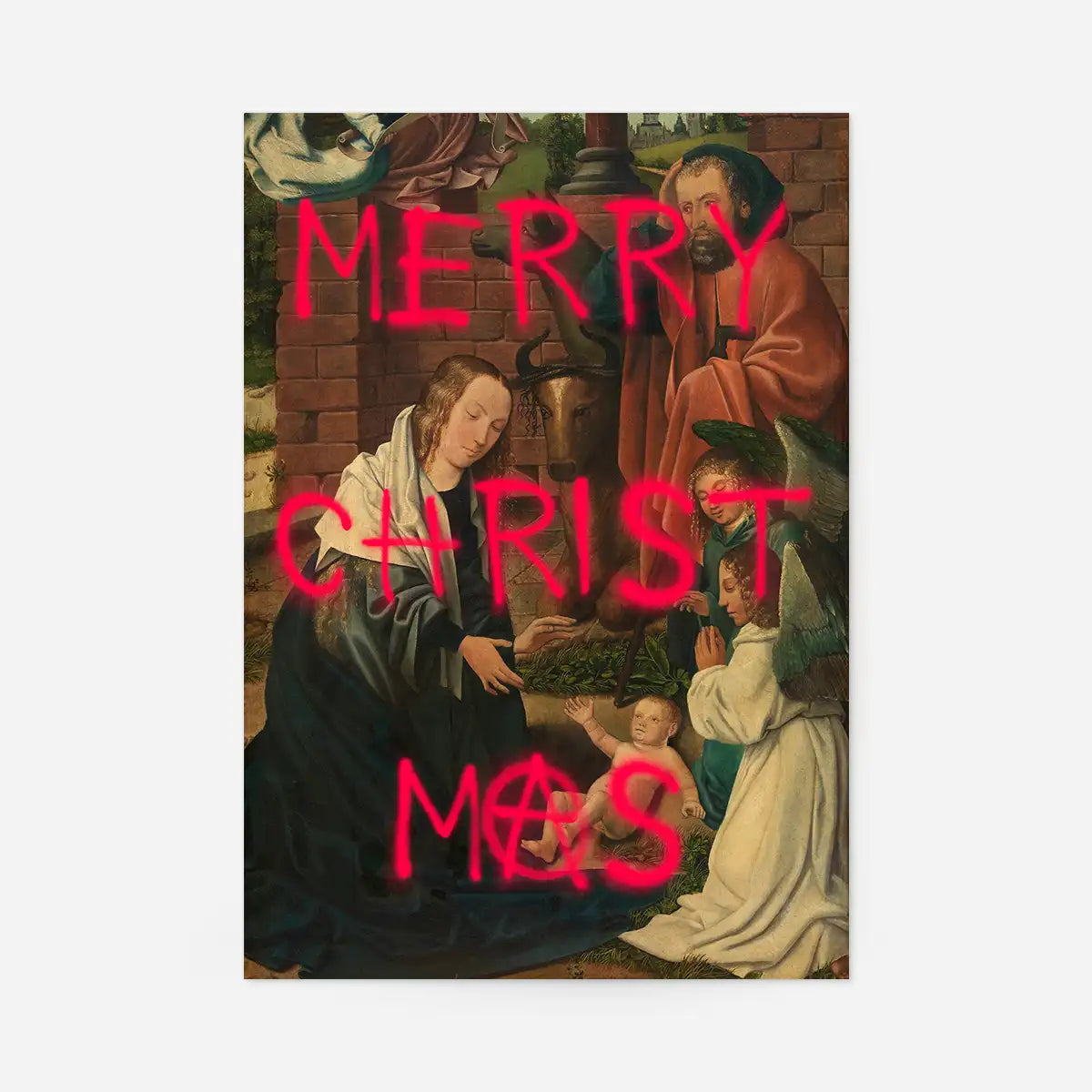 Nativity Spraypaint Christmas Print