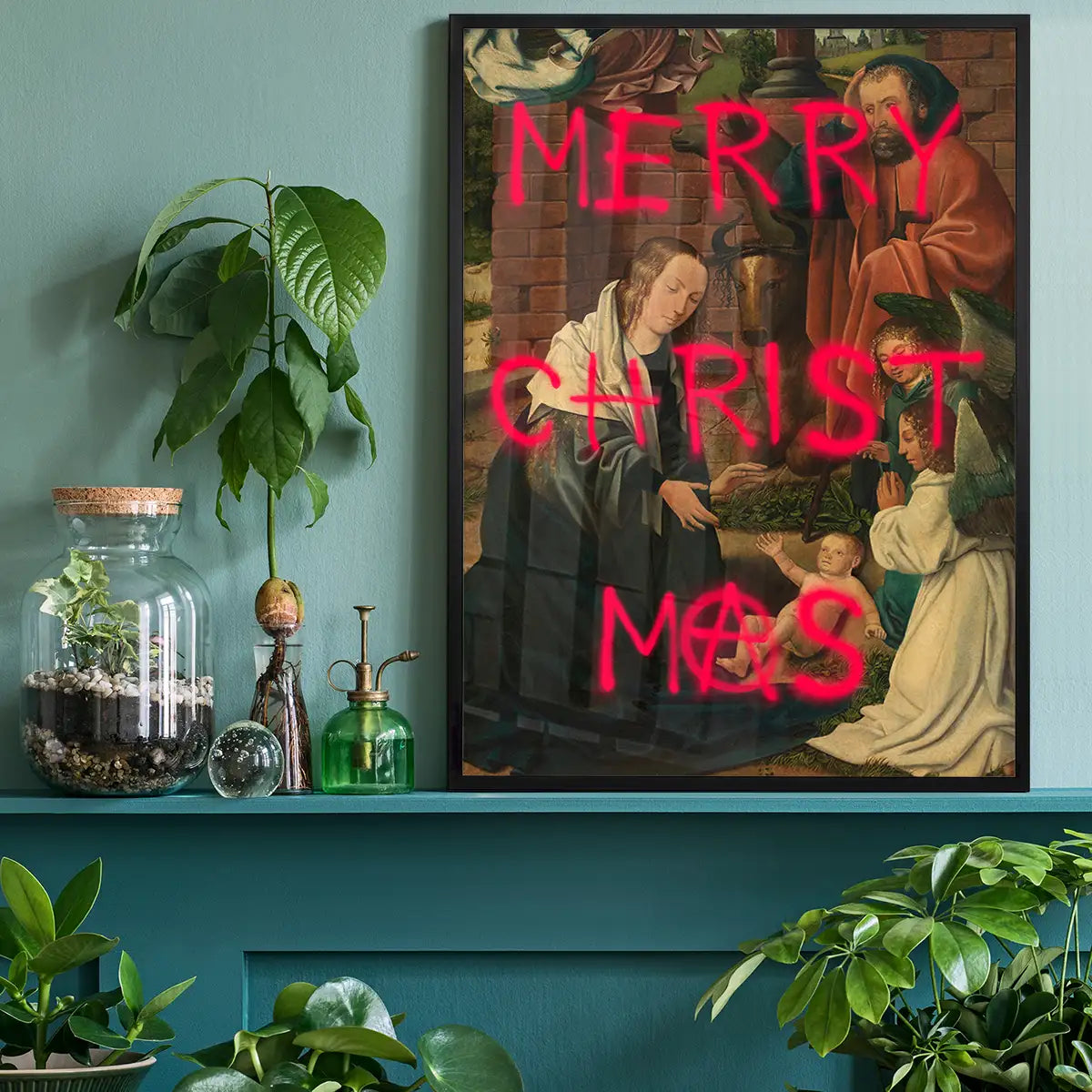 Nativity Spraypaint Christmas Print