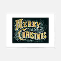 Gold Lettering Christmas Print