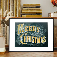 Gold Lettering Christmas Print