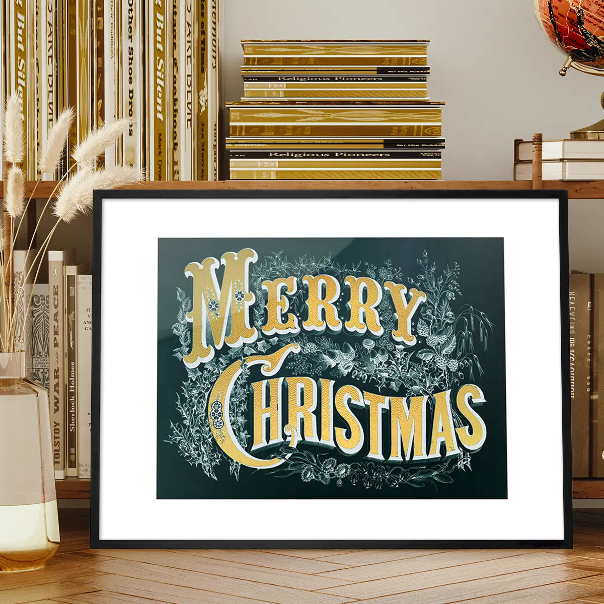 Gold Lettering Christmas Print