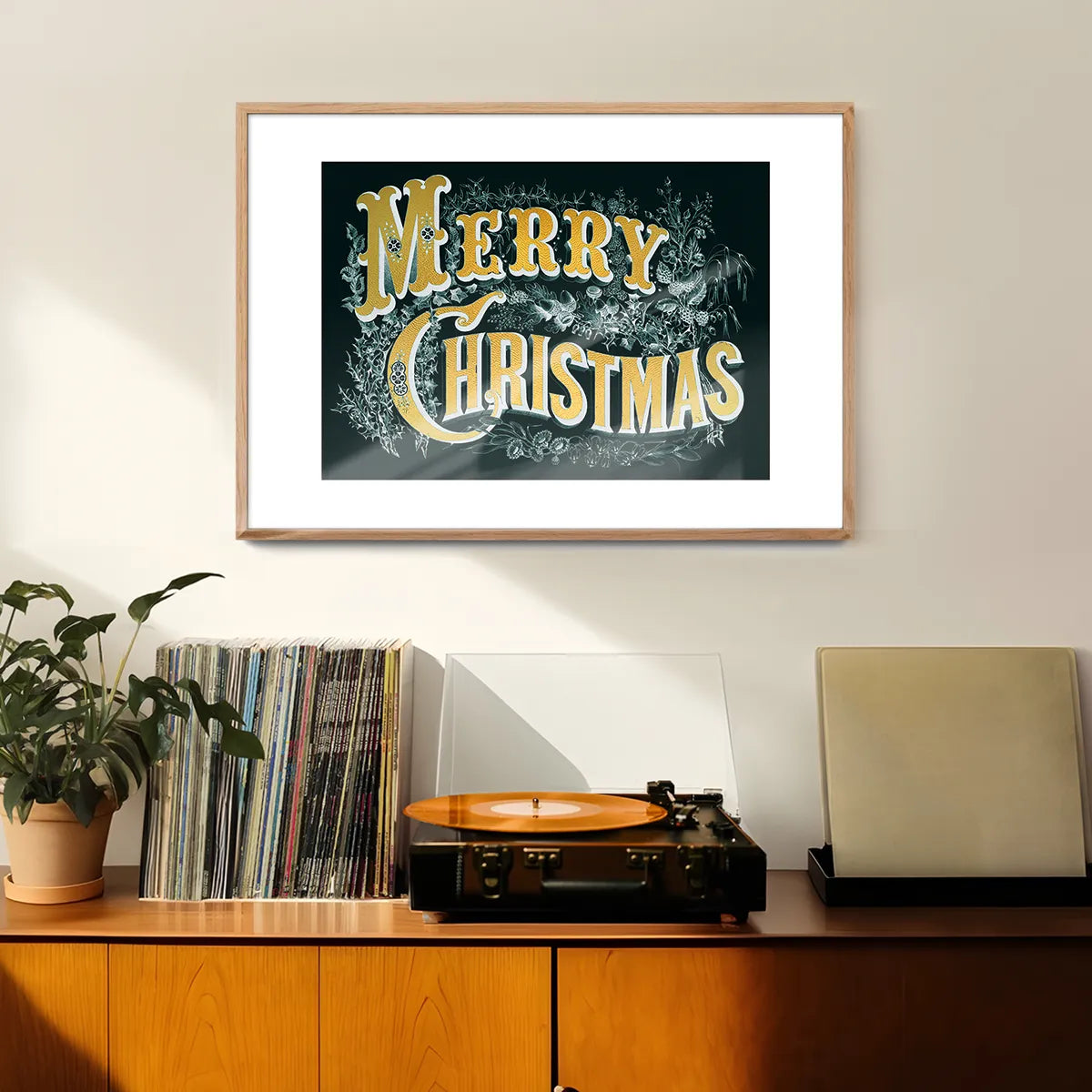 Gold Lettering Christmas Print