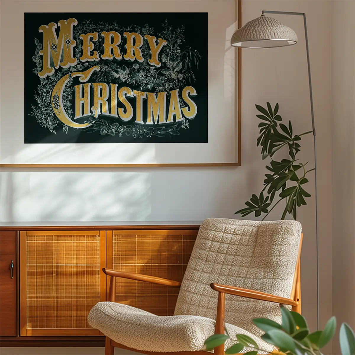 Gold Lettering Christmas Print