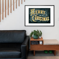 Gold Lettering Christmas Print