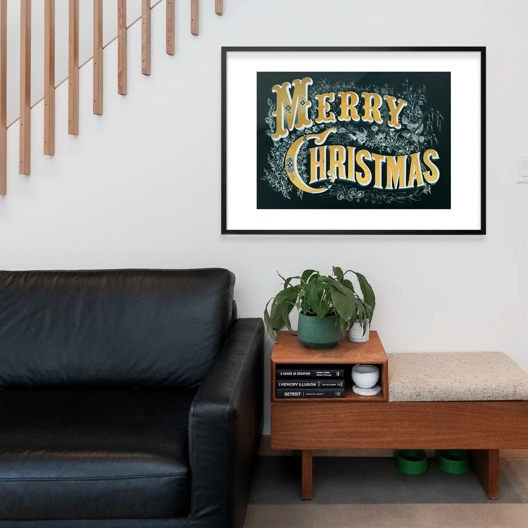 Gold Lettering Christmas Print