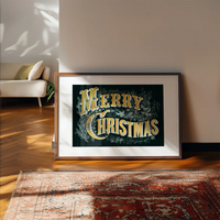 Gold Lettering Christmas Print