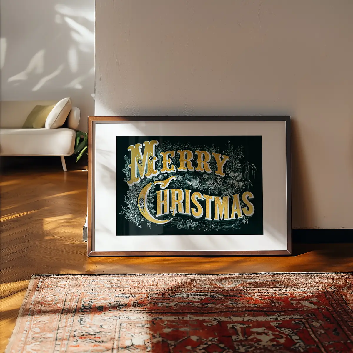 Gold Lettering Christmas Print