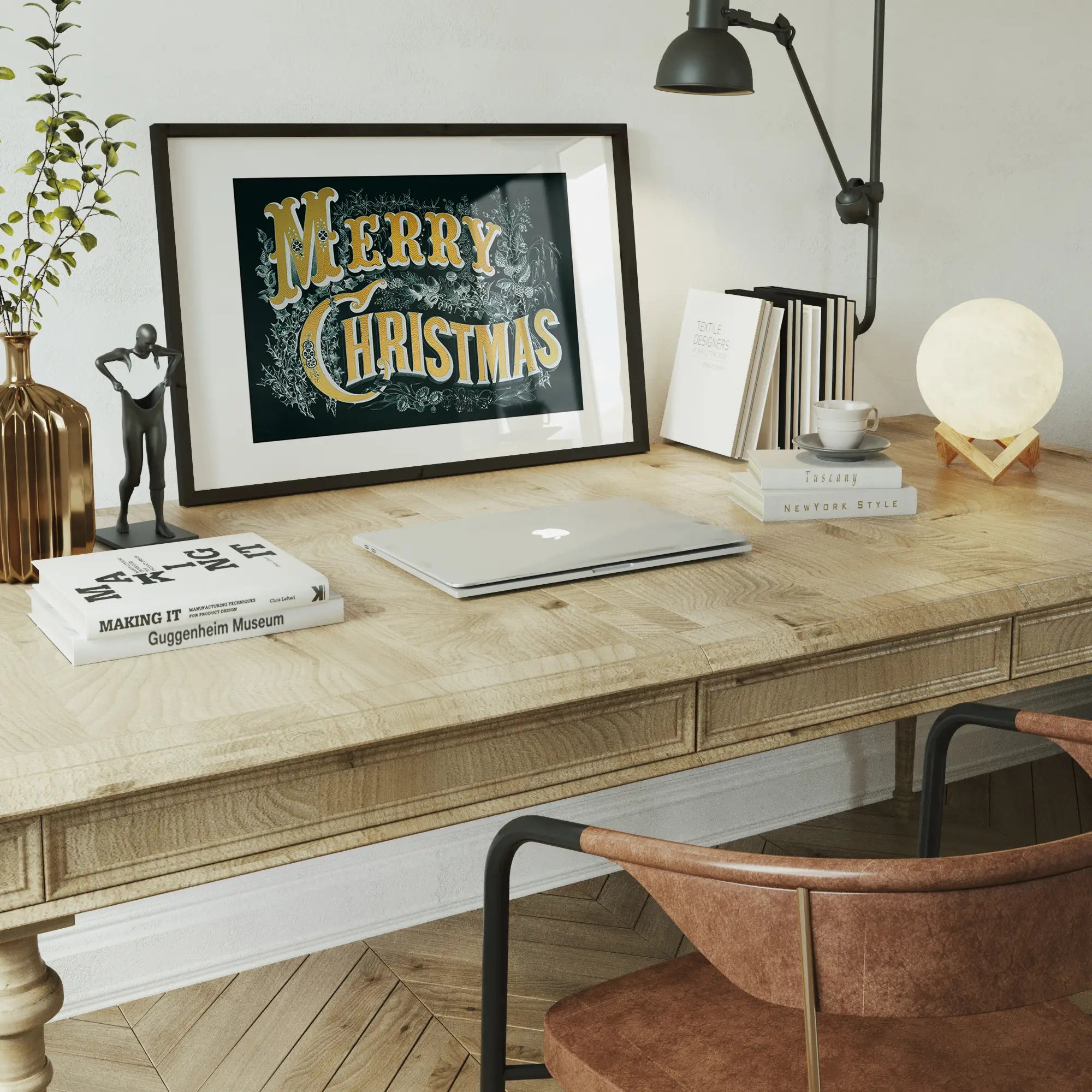 Gold Lettering Christmas Print