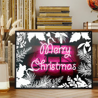 Pink Neon Christmas Print