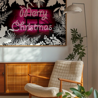 Pink Neon Christmas Print