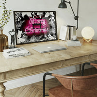 Pink Neon Christmas Print