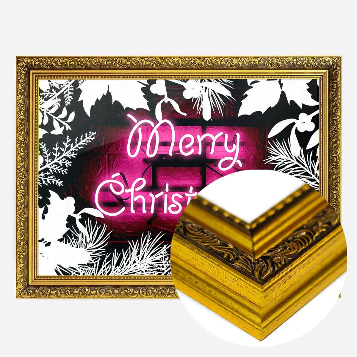 Pink Neon Christmas Print