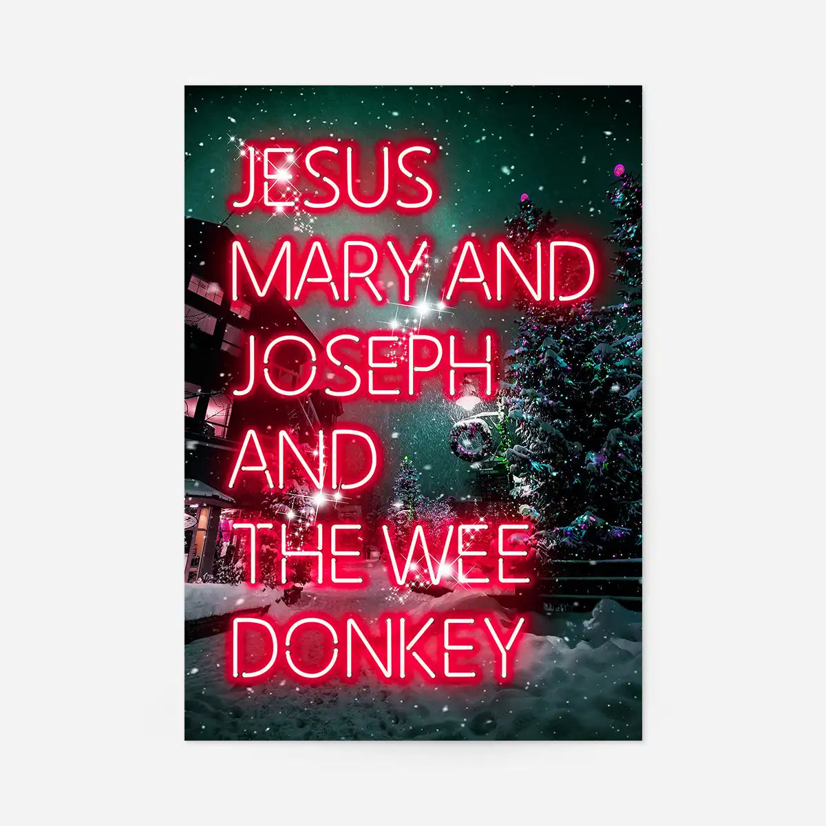 Jesus, Mary, Joseph & The Wee Donkey Christmas Print
