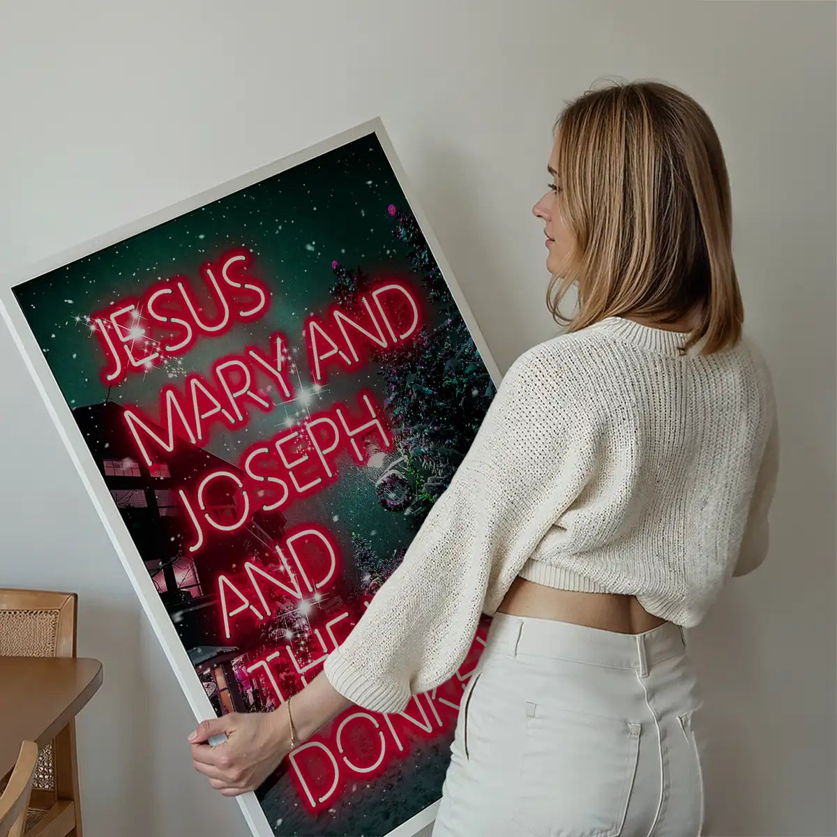 Jesus, Mary, Joseph & The Wee Donkey Christmas Print