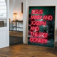 Jesus, Mary, Joseph & The Wee Donkey Christmas Print