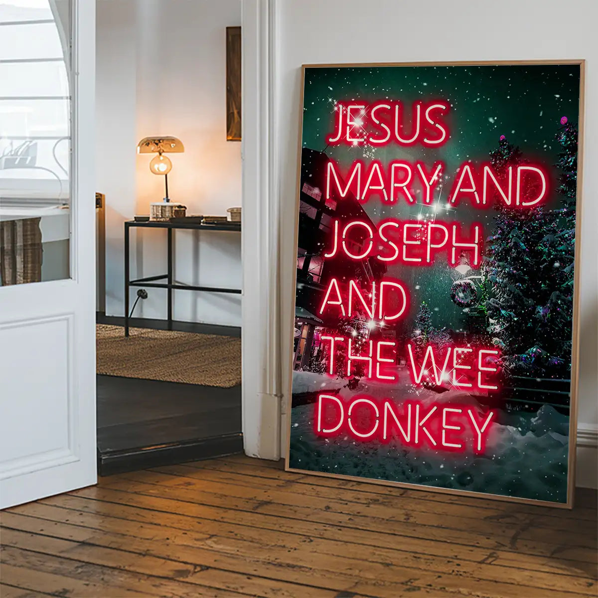 Jesus, Mary, Joseph & The Wee Donkey Christmas Print