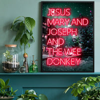 Jesus, Mary, Joseph & The Wee Donkey Christmas Print