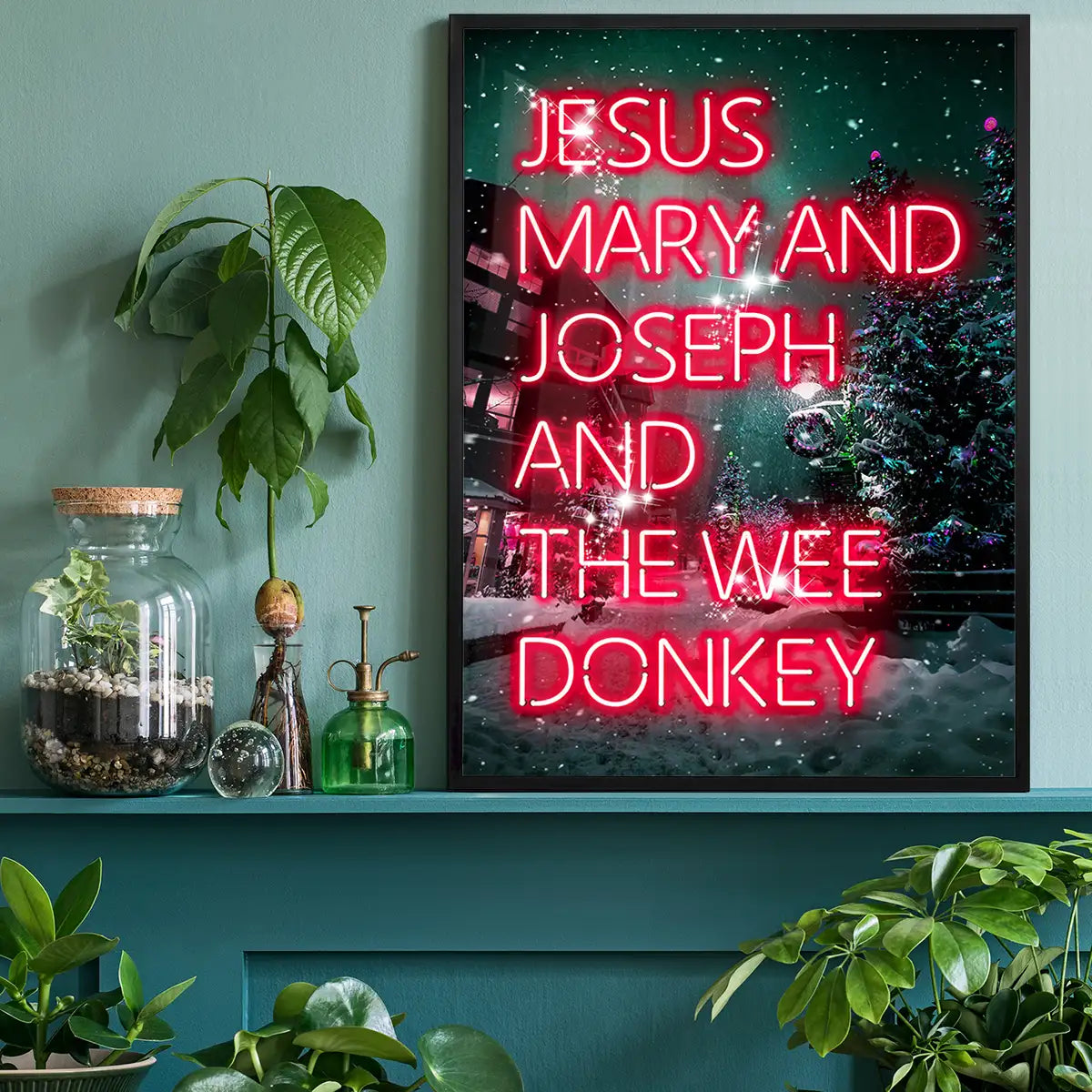 Jesus, Mary, Joseph & The Wee Donkey Christmas Print