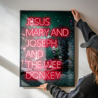 Jesus, Mary, Joseph & The Wee Donkey Christmas Print
