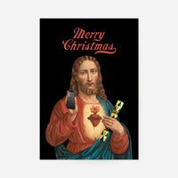 Jesus with Christmas Cracker Print