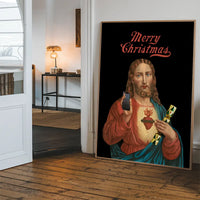 Jesus with Christmas Cracker Print