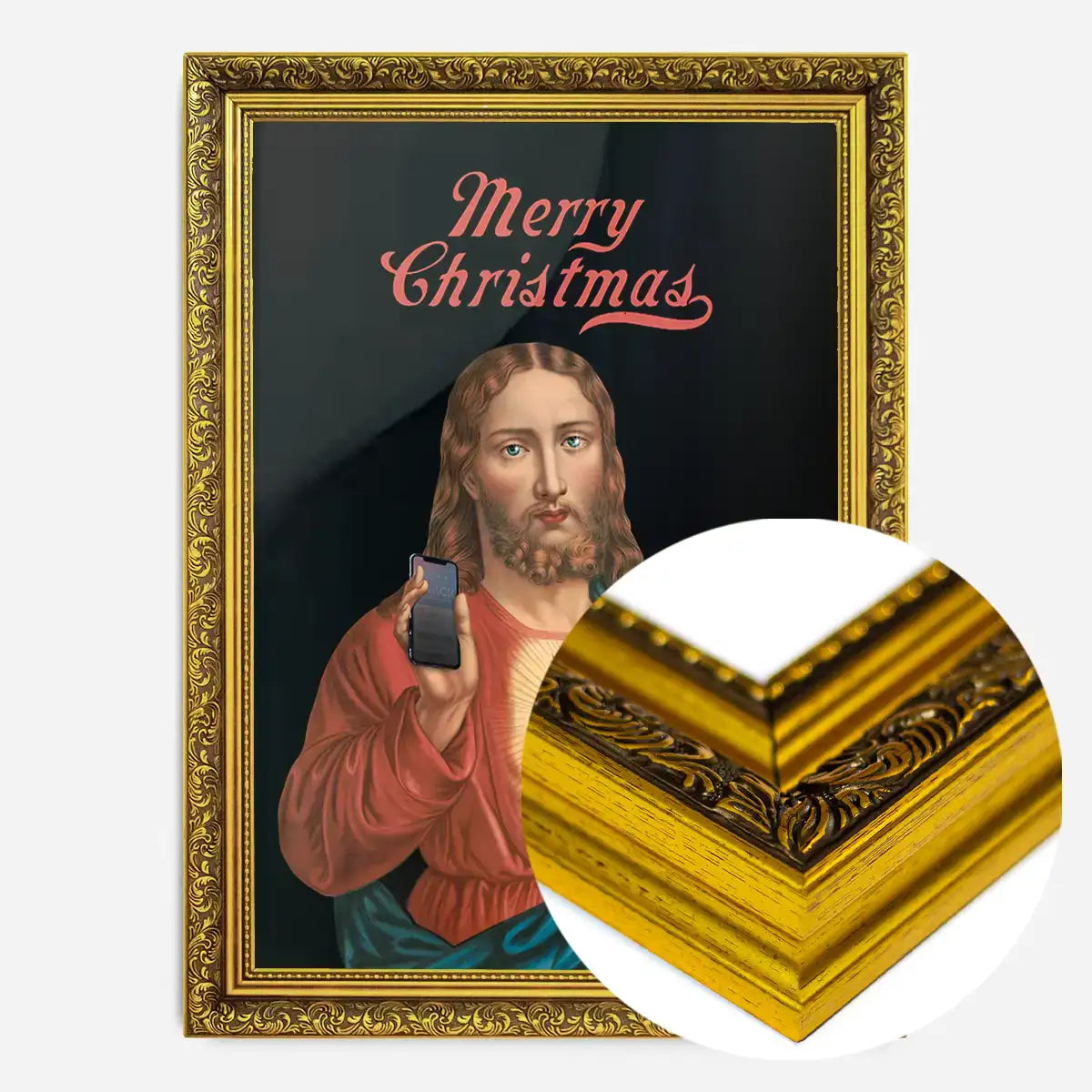 Jesus with Christmas Cracker Print