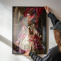Portrait Wrapped in Fairy Lights Christmas Print