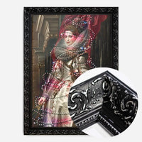 Portrait Wrapped in Fairy Lights Christmas Print