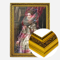 Portrait Wrapped in Fairy Lights Christmas Print