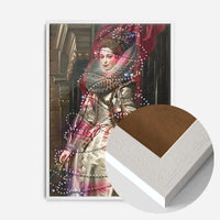 Portrait Wrapped in Fairy Lights Christmas Print