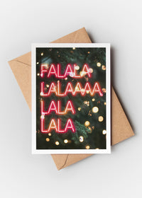 Falalalala Neon A6 Christmas Greetings Card