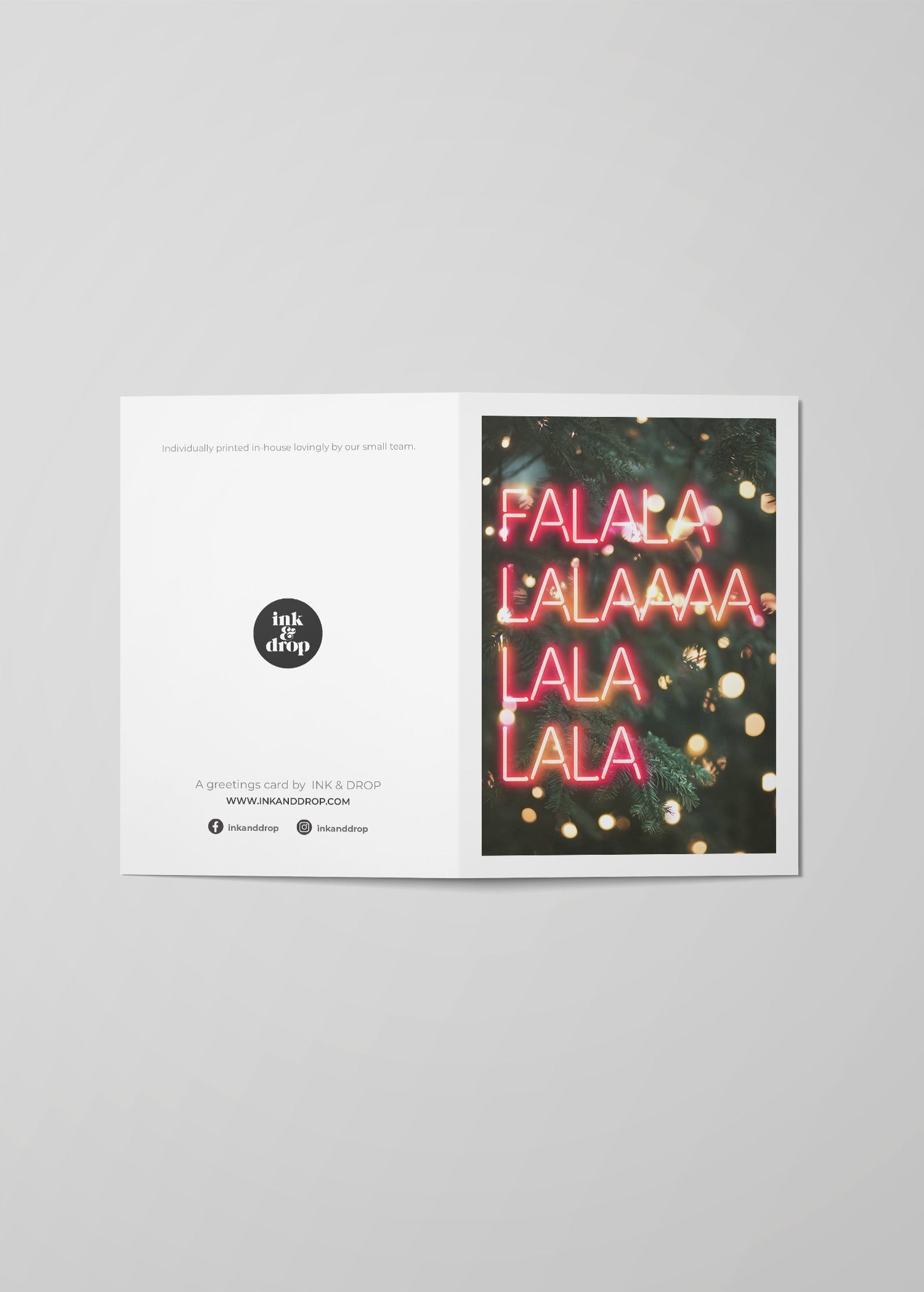 Falalalala Neon A6 Christmas Greetings Card