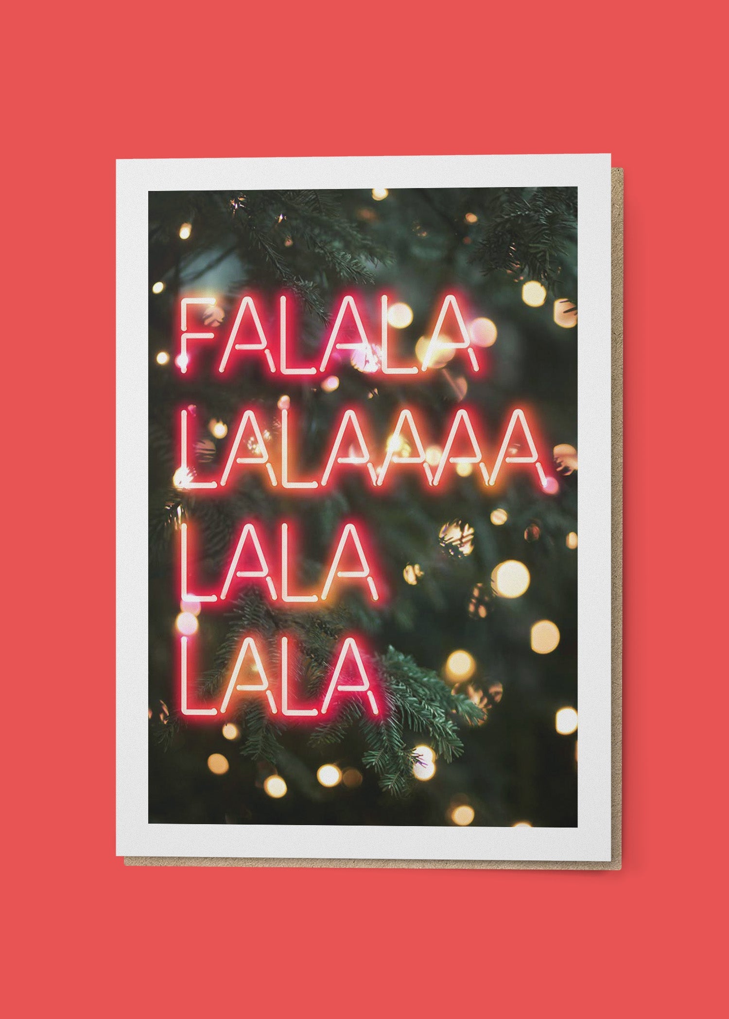 Falalalala Neon A6 Christmas Greetings Card